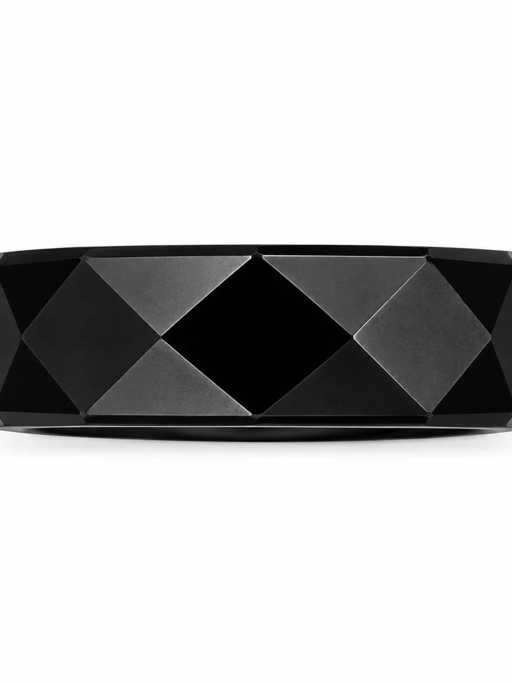 Men's Black Faceted Tungsten Ring SZ 9